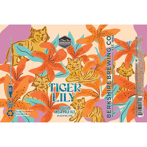 Berkshire Tiger Lily DIPA by Berkshire Brewing Co., beer label