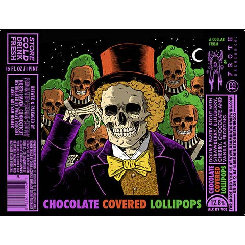 Abomination Chocolate Covered Lollipops Double Pastry Stout by Abomination Brewing Company, beer label