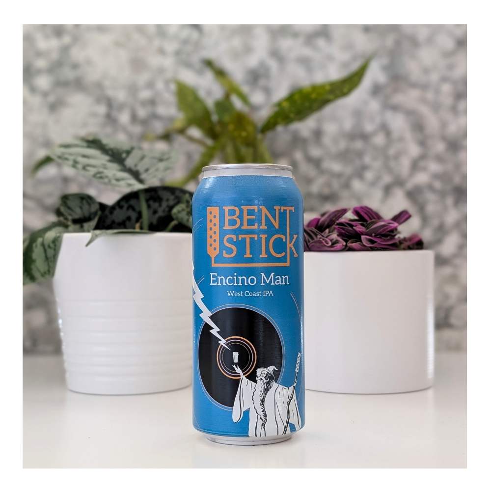 Encino Man West Coast IPA by Bent Stick Brewing Co., beer label