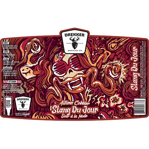 Drekker Autumn Cobbler Slang Du Jour Sour A La Mode by Drekker Brewing Company, beer label