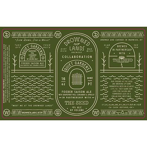 Drowned Lands Quiet Gardens Foeder Saison Ale by The Drowned Lands Brewery, beer label
