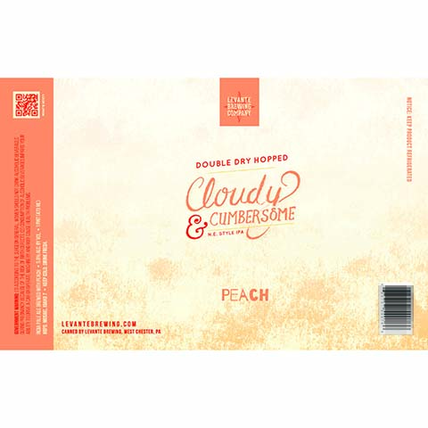 Levante DDH Cloudy & Cumbersome NEIPA by Levante Brewing Company, beer label