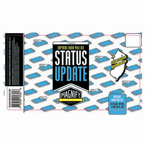 Magnify Status Update Imperial IPA by Magnify Brewing Company, beer label