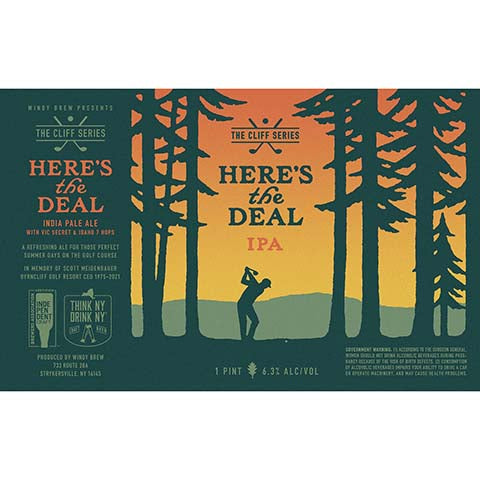 Windy Here's the Deal IPA by Windy Brew, beer label