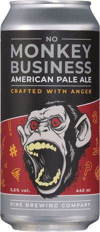 No Monkey Business APA by Pine Brewing Company, beer label