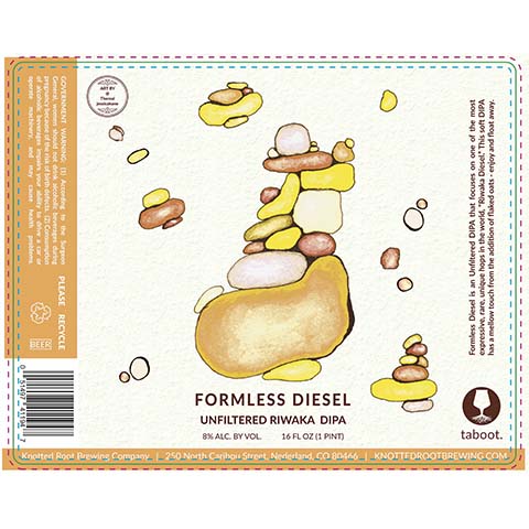Knotted Root Formless Diesel DIPA by Knotted Root Brewing, beer label