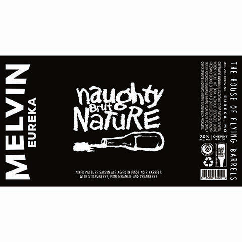 Melvin Naughty Brut Nature Mixed Culture Saison Ale by Melvin Brewing, beer label