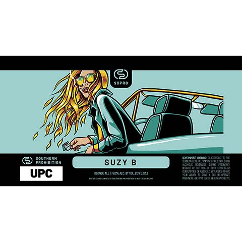 Southern Prohibition Suzy B Blonde Ale by Southern Prohibition Brewing, beer label