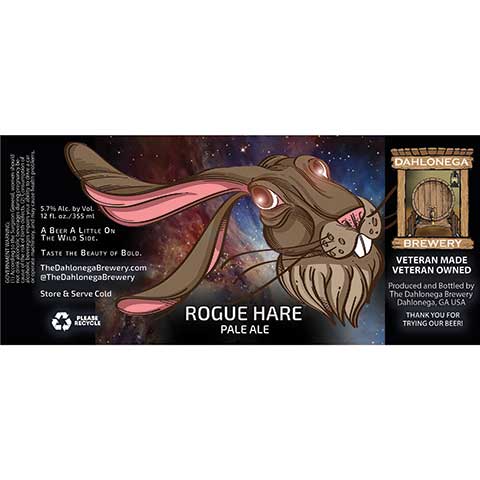 Dahlonega Rogue Hare Pale Ale by The Dahlonega Brewery, beer label
