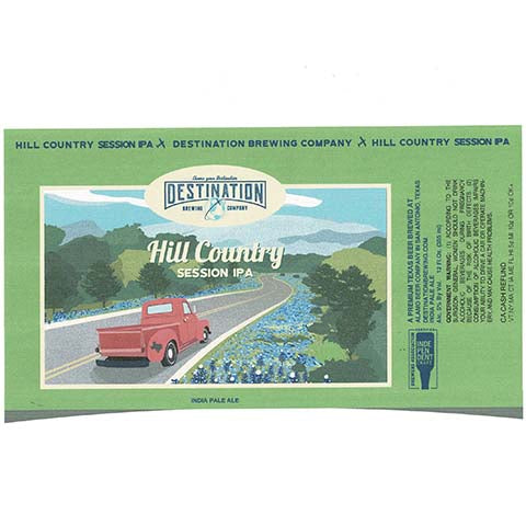 Destination Hill Country Session IPA by Destination Brewing Company, beer label