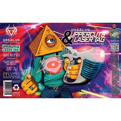 DSSOLVR Uppercuts & Laser Tag DDH IPA by DSSOLVR, beer label