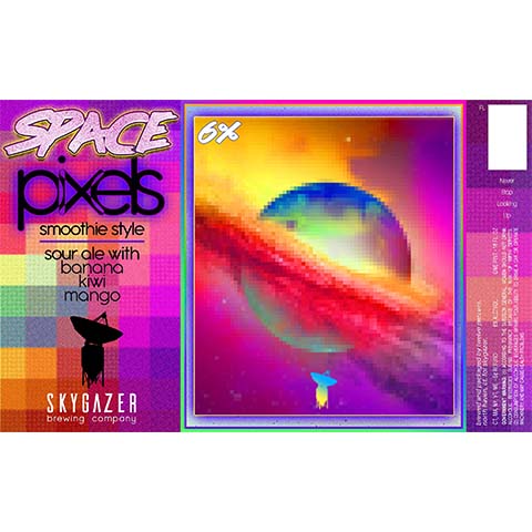 Skygazer Space Pixels Banana Kiwi Mango Sour by SKYGAZER Brewing Co, beer label