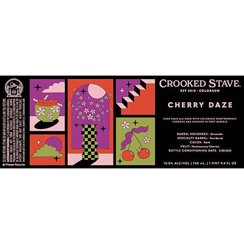 Crooked Stave Cherry Daze Dark Sour Ale by Crooked Stave Artisan Beer Project, beer label