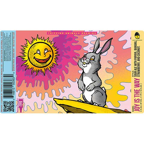 Tripping Animals Joy is the Way Sour by Tripping Animals Brewing Co., beer label