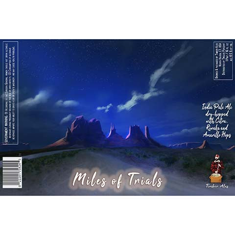 Timber Ales Miles Of Trials IPA by Timber Ales, beer label