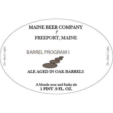 Maine Barrel Program I Ale by Maine Beer Co, beer label