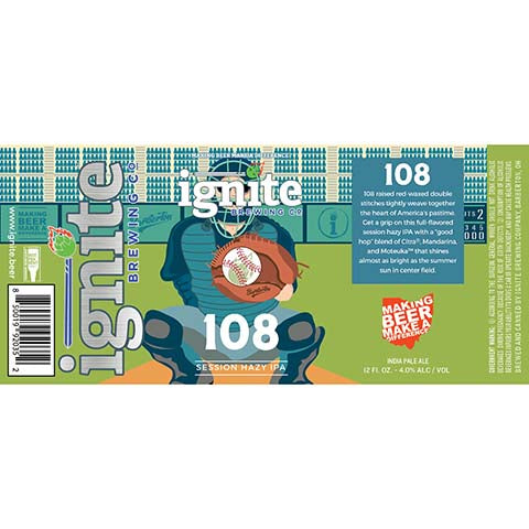 Ignite 108 Session Hazy IPA by Ignite Brewing Company, Ltd., beer label