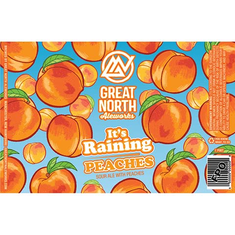 Great North Aleworks It's Raining Peaches Sour Ale by Great North Aleworks, beer label