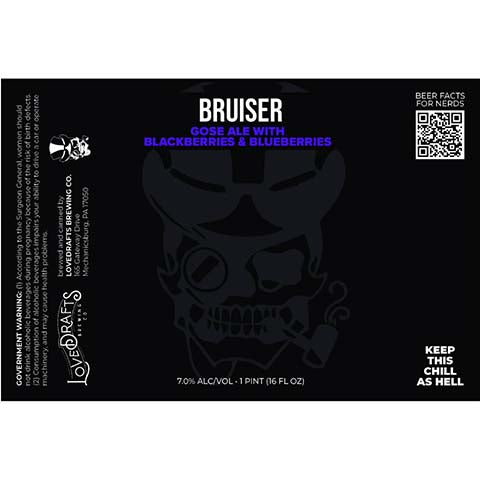 Lovedrafts Bruiser Gose by Lovedrafts Brewing Co., beer label