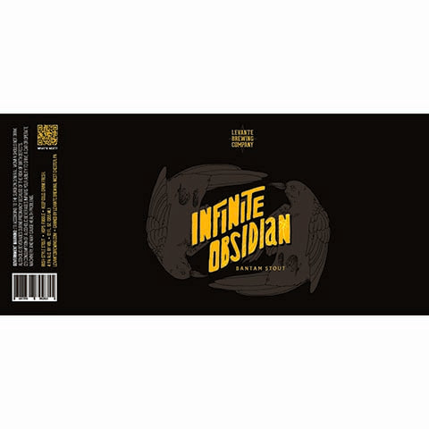 Levante Infinite Obsidian Bantam Stout by Levante Brewing Company, beer label