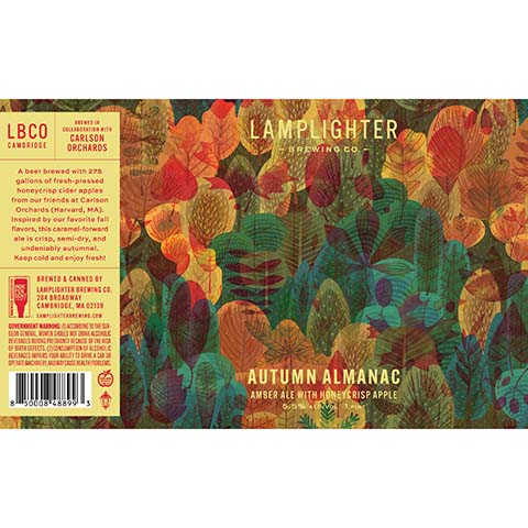 Lamplighter Autumn Almanac Amber Ale by Lamplighter Brewing Co., beer label