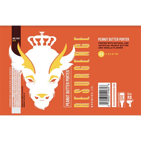 Resurgence Peanut Butter Porter by Resurgence Brewing Company, beer label