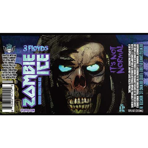 Three Floyds Zombie Ice Undead Double Pale Ale by Three Floyds Brewing Co, beer label