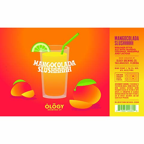 Ology Mangocolada Slushhhhh Berliner-Style Ale by Ology Brewing Co, beer label