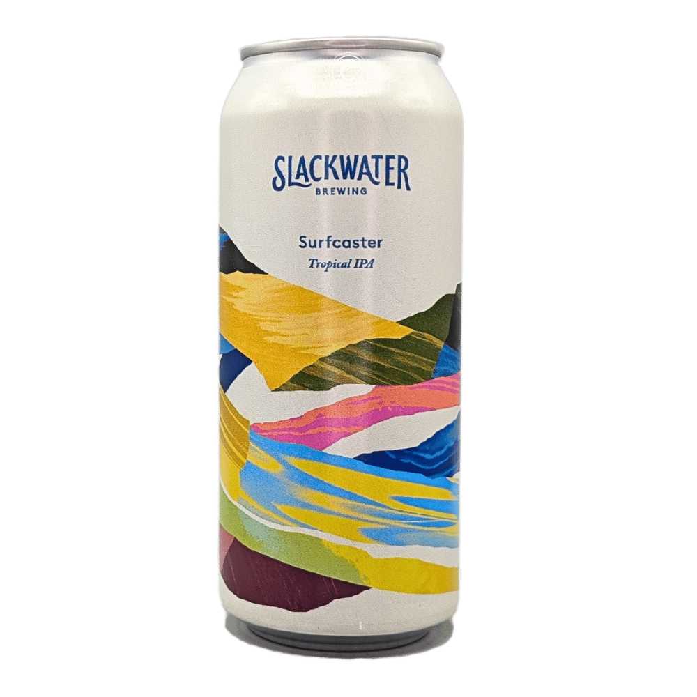 Surfcaster New England IPA by Slackwater Brewing, beer label