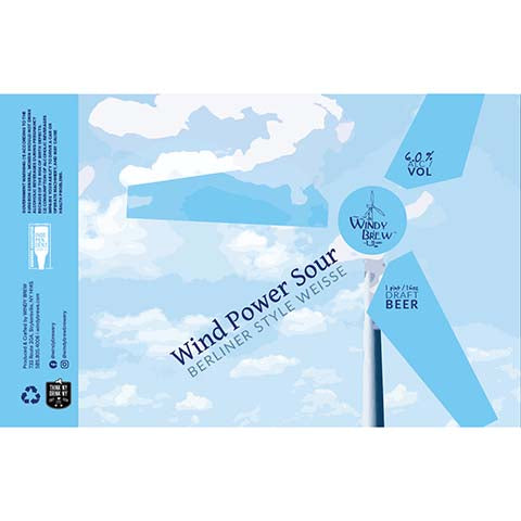 Windy Wind Power Sour Berliner Weisse by Windy Brew, beer label