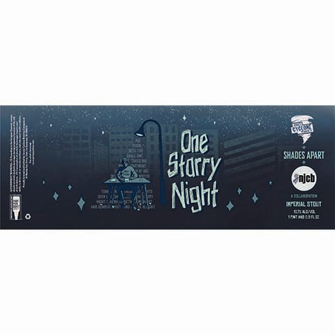 Jersey Cyclone One Starry Night Imperial Stout by Jersey Cyclone Brewing Company, beer label