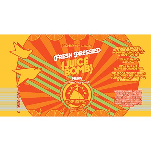 Sloop Fresh Pressed Juice Bomb NEIPA by Sloop Brewing, beer label