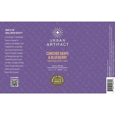 Urban Artifact Concord Grape & Blueberry Fruit Tart Ale by Urban Artifact, beer label