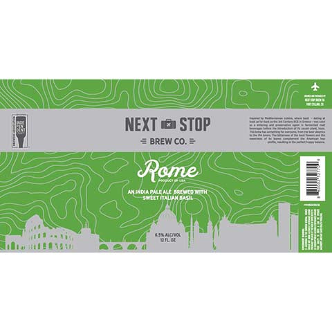 Next Stop Rome IPA by Next Stop Brew Co., beer label