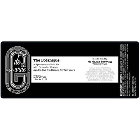 De Garde The Botanique Wild Ale by De Garde Brewing, beer label