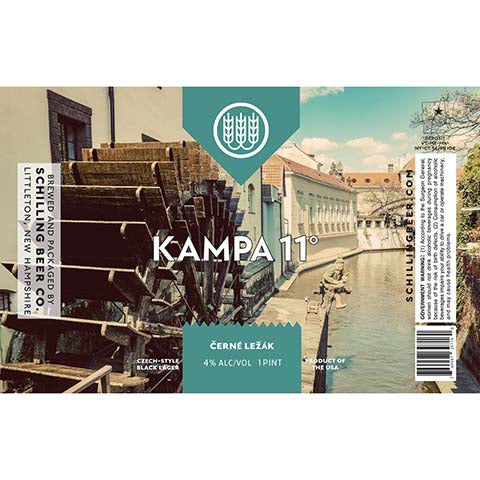 Schilling Kampa 11° Cerne Lezak Black Lager by Schilling Beer Co, beer label
