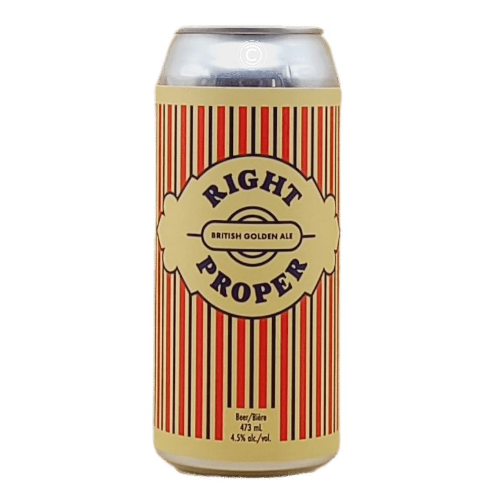 Right Proper Golden Ale by Cabin Brewing Company, beer label
