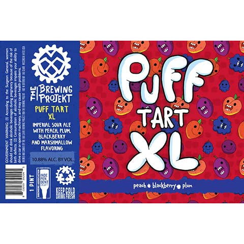 The Brewing Projekt Puff Tart XL (peach, blackberry, plum) by The Brewing Projekt, beer label