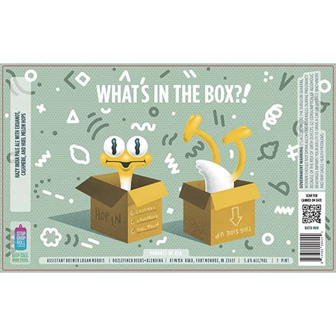 Oozlefinch What's In The Box Hazy IPA by Oozlefinch Beers & Blending, beer label