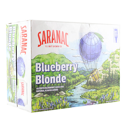 Saranac Blueberry Blonde Ale by The F.X. Matt Brewing Company, beer label