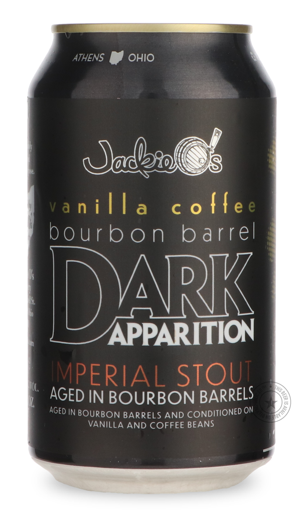 Vanilla Coffee Bourbon Barrel Dark Apparition by Jackie O's Brewery, beer label