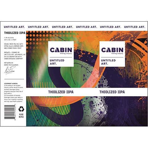 Untitled Art Cabin Thilized IIPA by Untitled Art, beer label