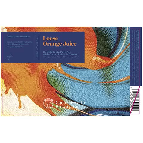Commonwealth Loose Orange Juice DIPA by Commonwealth Brewing Co., beer label