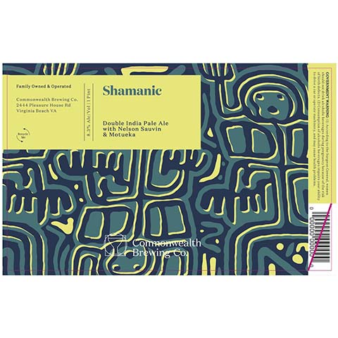 Commonwealth Shamanic DIPA by Commonwealth Brewing Co., beer label
