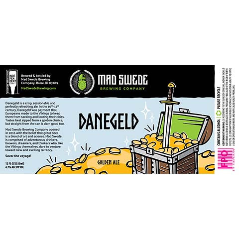 Mad Swede Danegeld Golden Ale by Irving Brewing Co., beer label