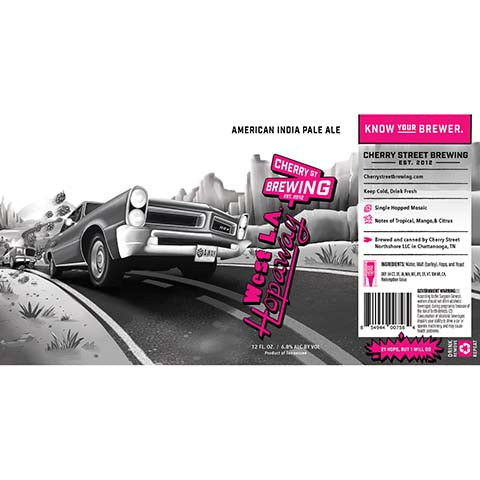 Cherry St West L.A. Hopaway by Cherry Street Brewing, beer label