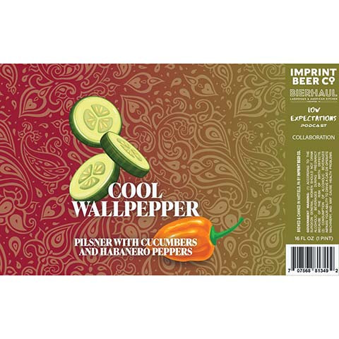 Imprint Beer Cool Wallpepper Pilsner by Imprint Beer Company, beer label