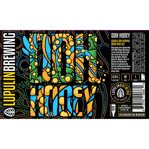 Lupulin DDH Hooey IPA by Lupulin Brewing, beer label