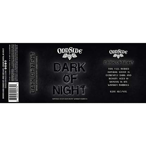 Odd Side Ales Dark Of Night Imperial Stout by Odd Side Ales, beer label