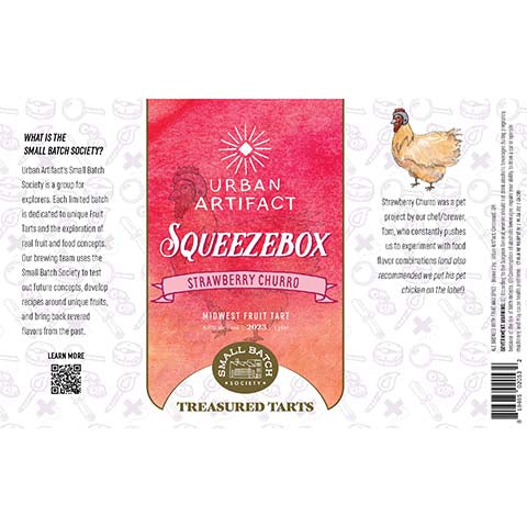 Urban Artifact Squeezebox Sour (Strawberry Churro) by Urban Artifact, beer label